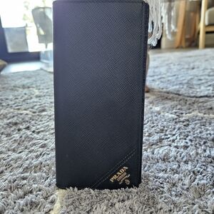 Prada Black Saffiano Leather Long Wallet